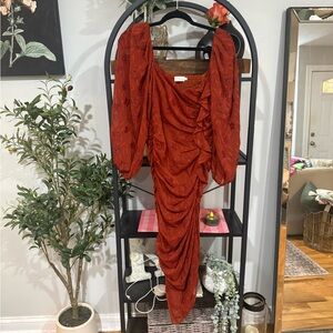 knee length dresses for ladies Yasmine Ruched Long Sleeve Maxi Dress main image 0